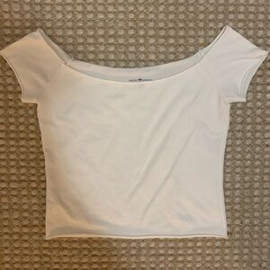 Brandy Melville Off-Shoulder White Top